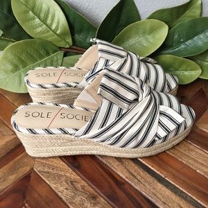Sole Society Carima Pajama Striped Bow Espadrilles